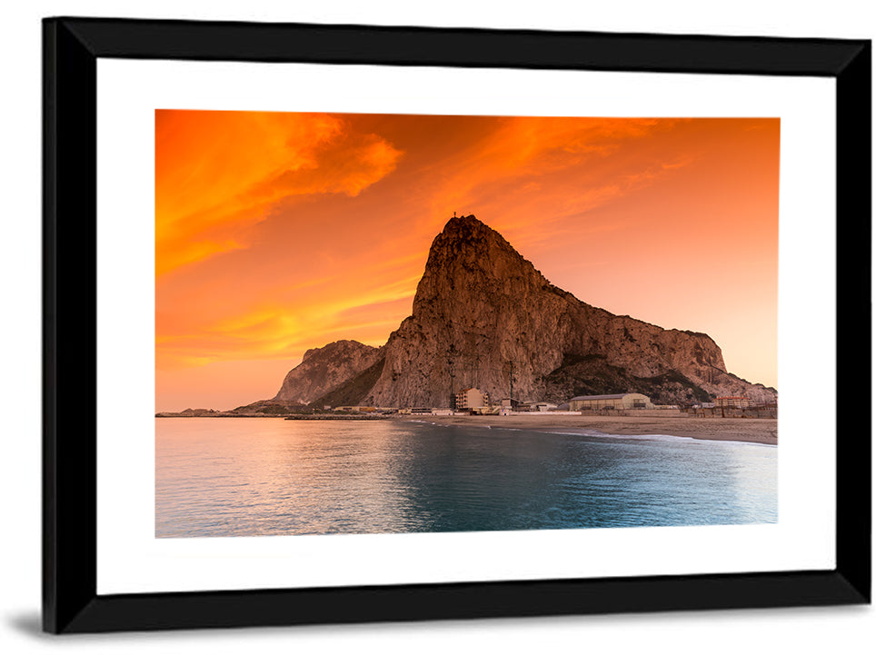 Rock of Gibraltar at Sunset Wall Art