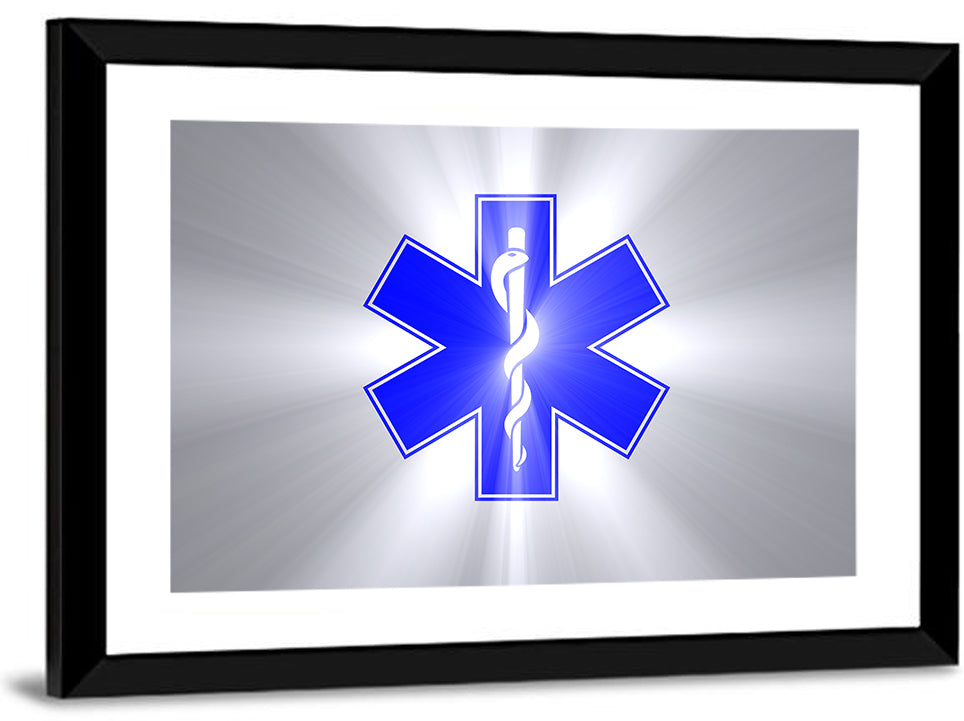Star of Life with Rod of Asclepius Wall Art