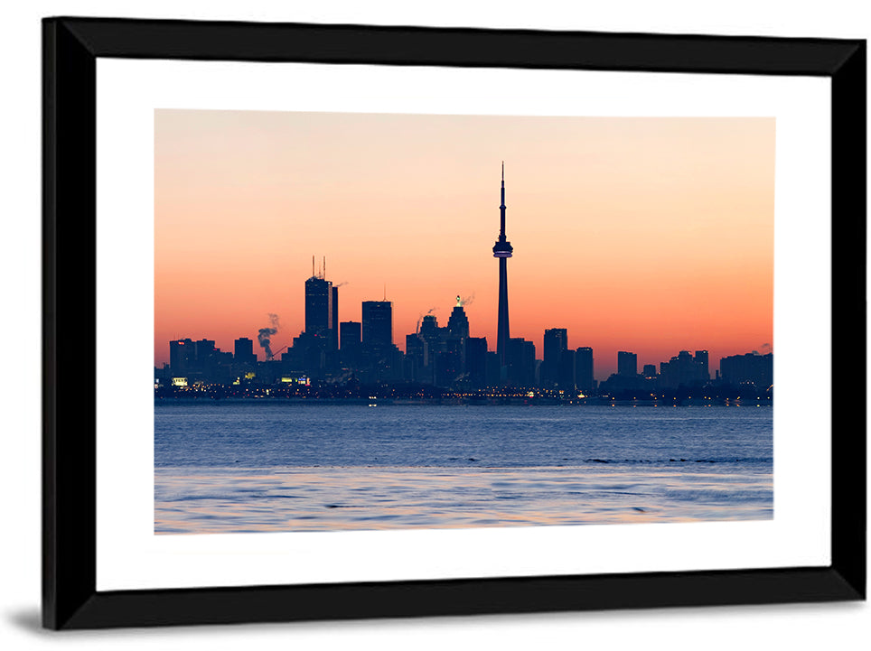 Toronto Dusk Skyline with Cn Tower Wall Art