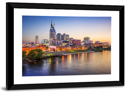 Nashville Skyline Over the Cumberland River Wall Art