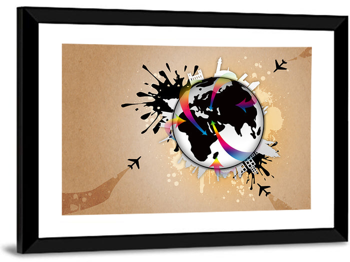 Global Travel Concept Wall Art as a framed print