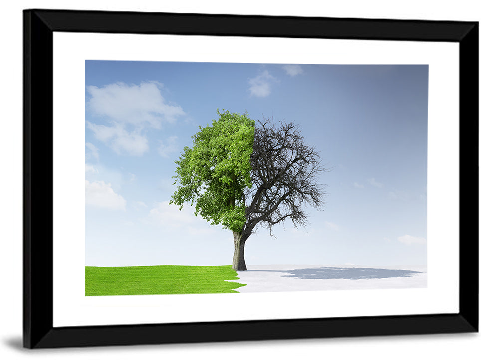 Split Seasons Tree Wall Art