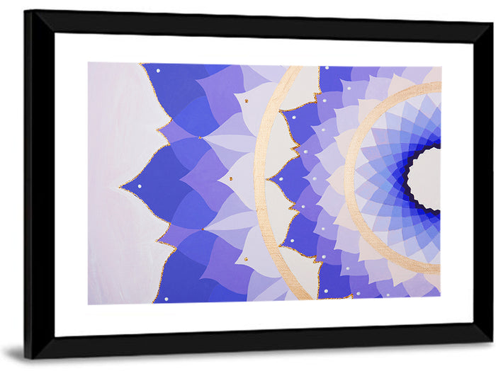 Sahasrara Chakra Lotus Mandala Wall Art as a framed print