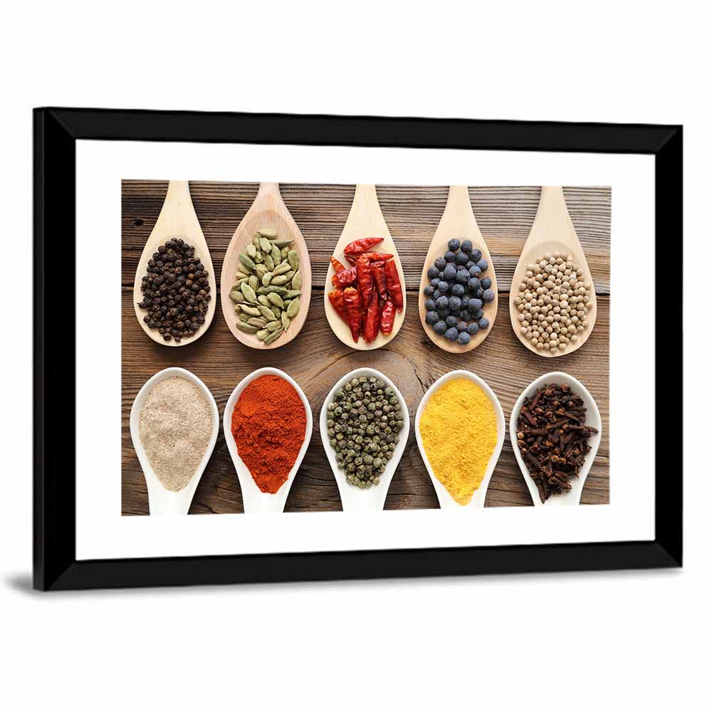 Ten Wooden Spoons of Spices Wall Art