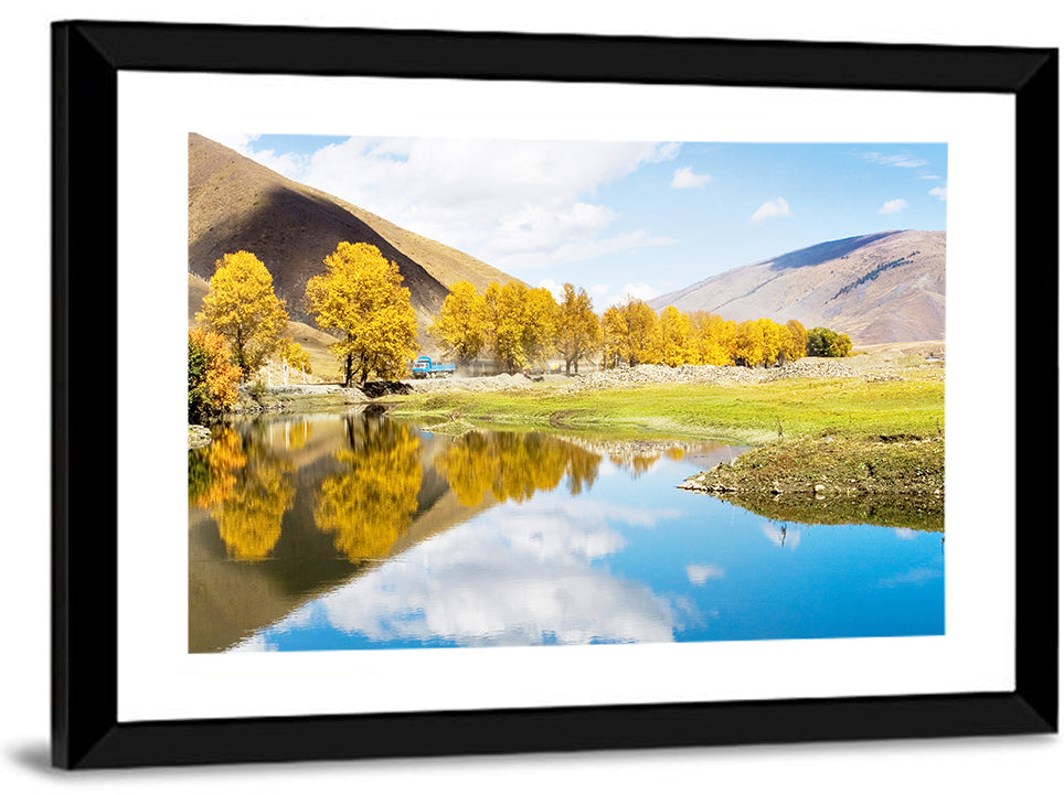Chanxi Autumn Reflection Road Wall Art