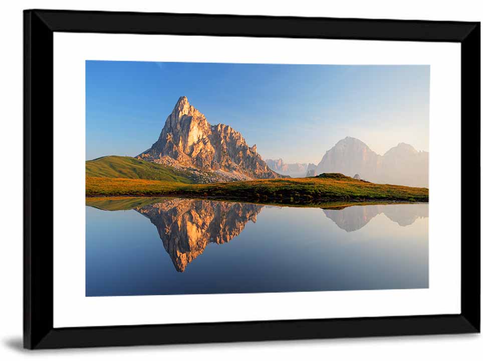 Dolomites Mountain Lake Reflection Wall Art