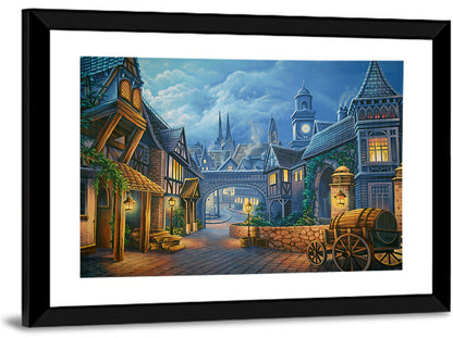 Victorian London Cobblestone Street Wall Art