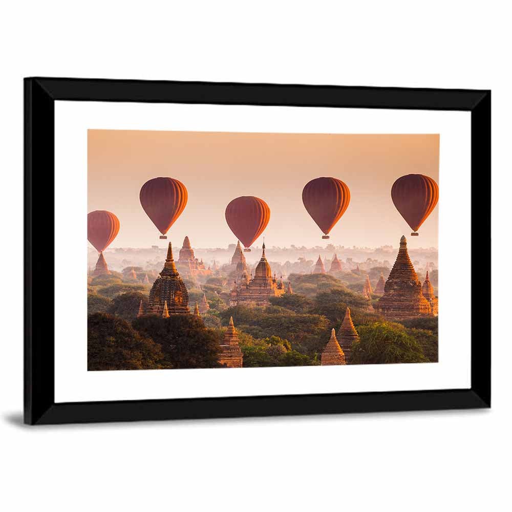 Sunrise Balloons Over Bagan Wall Art