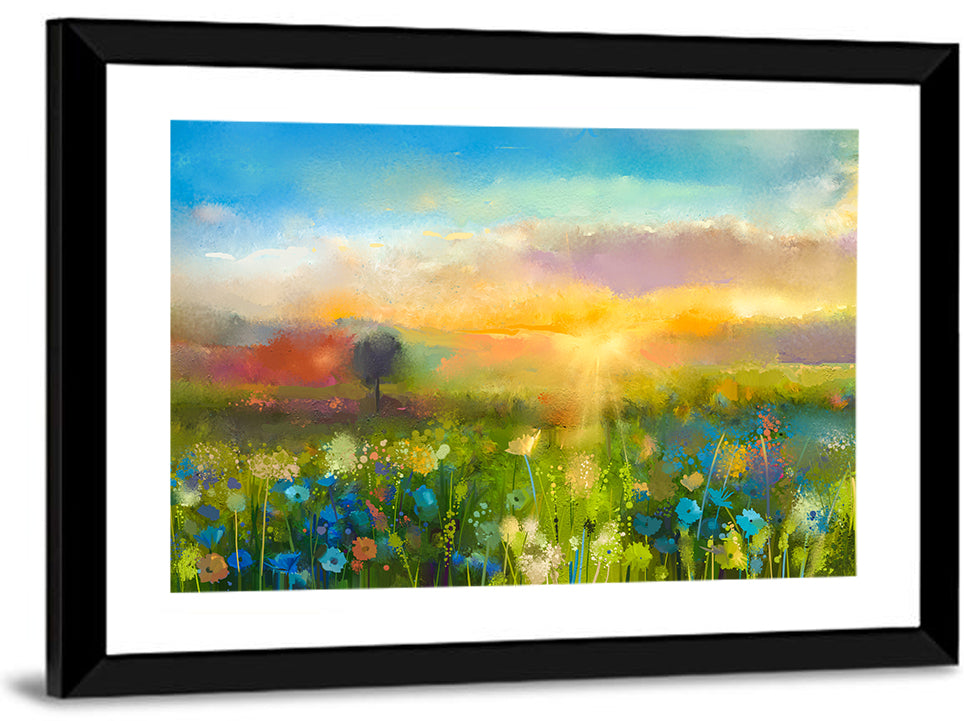 Sunset Wildflower Meadow Wall Art