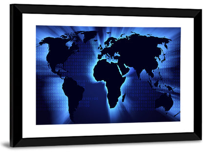 Glowing World Map Wall Art