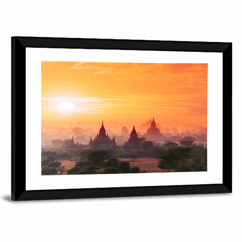 Bagan Pagodas at Sunset Wall Art