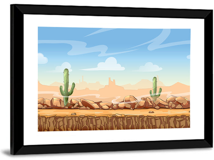 Digital Desertscape Wall Art as a framed print
