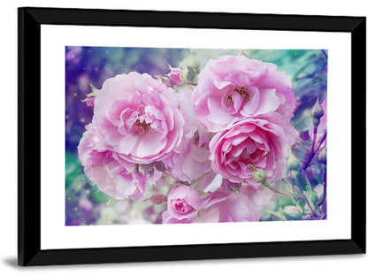 Springtime Pink Rose Cluster Wall Art