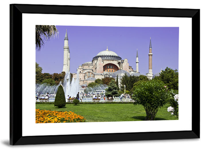 Hagia Sophia Fountain Gardens Istanbul Wall Art as a framed print