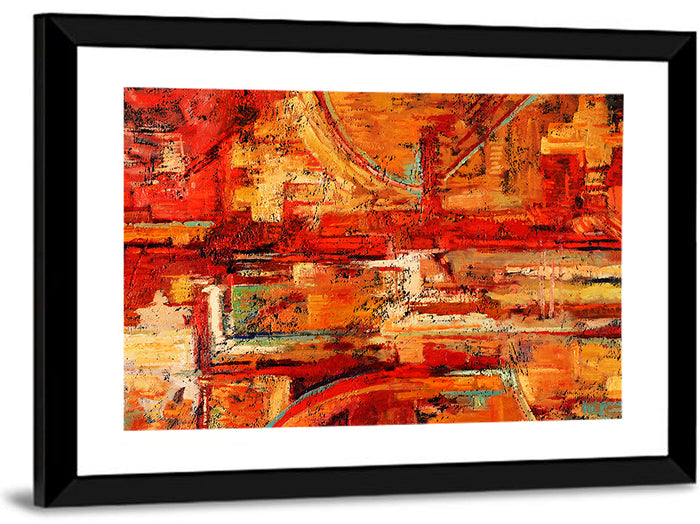 Vibrant Impasto Color Blocks Wall Art as a framed print