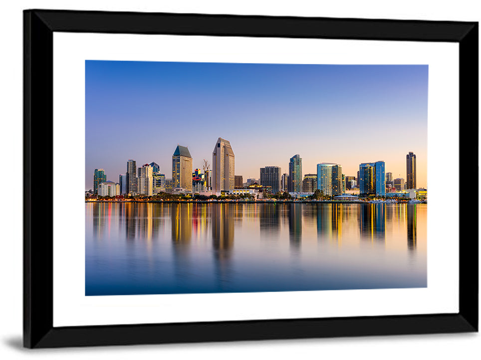 San Diego Skyline at Golden Dusk Wall Art