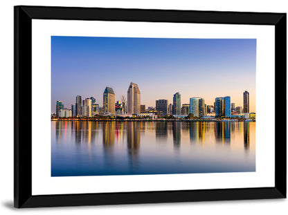San Diego Skyline at Golden Dusk Wall Art