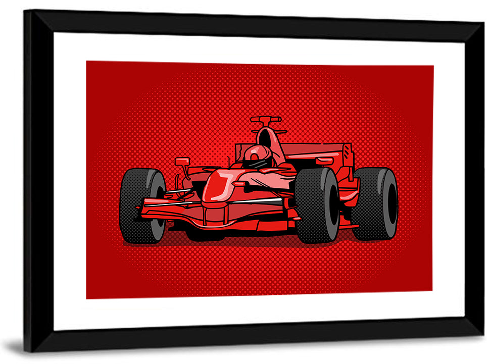 Formula One Race Car Illustration Wall Art