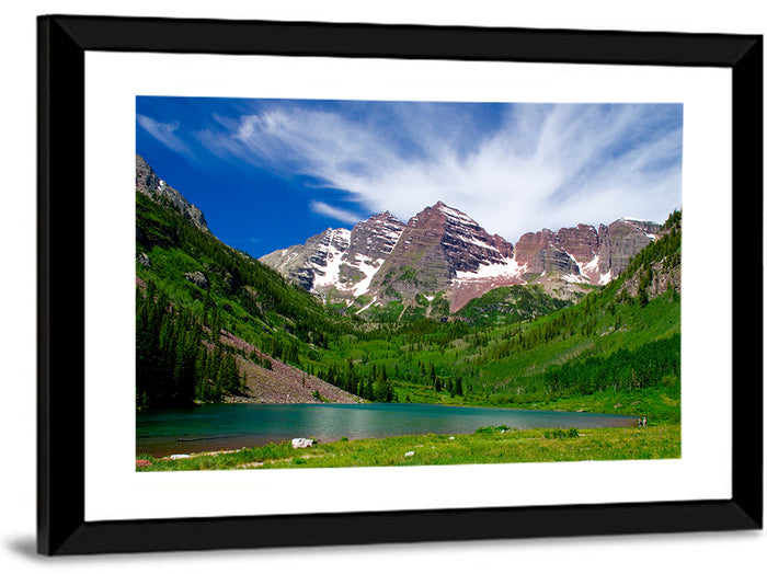 Maroon Bells Reflections at Maroon Lake Wall Art as a framed print