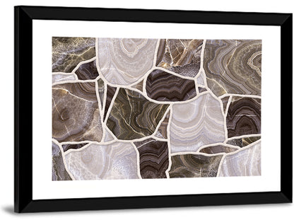 Banded Stone Mosaic Wall Art