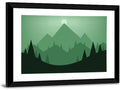 Geometric Mountain Sunset Illustration Wall Art