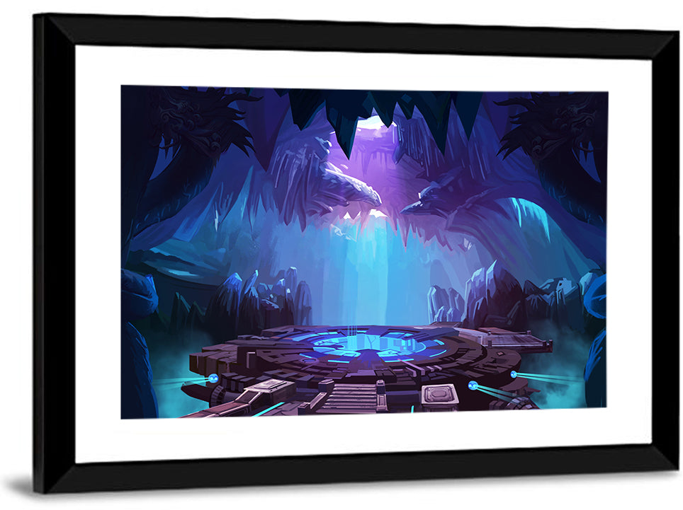 Alien Cave with Glowing Portal Wall Art