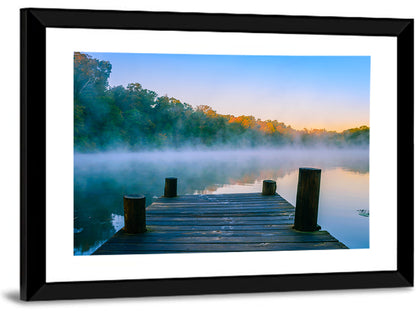 Misty Dock, Mt Saint Francis Wall Art