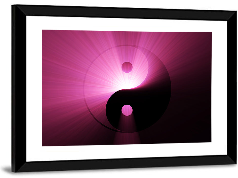 Magenta Yin Yang Symbol Wall Art