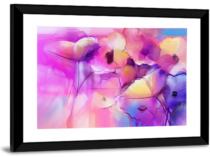Abstract Tulip Garden Wall Art as a framed print