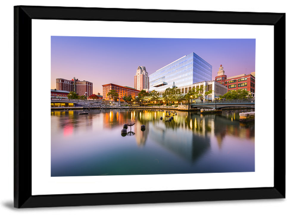 Providence River Skyline at Twilight Wall Art