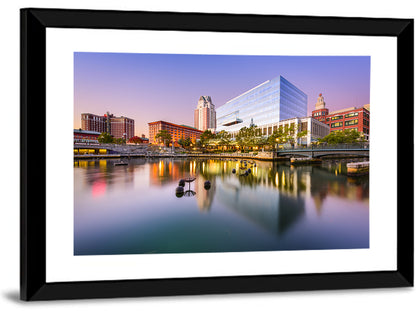 Providence River Skyline at Twilight Wall Art