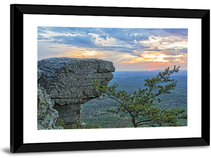Bald Rock Sunset Over Cheaha State Park Wall Art as a framed print