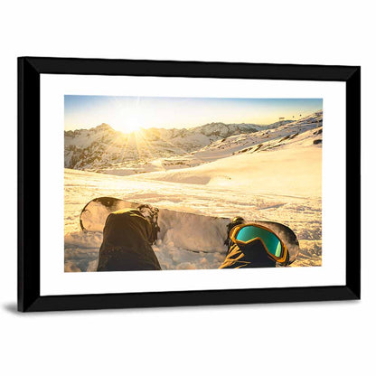 First Person Snowboard Sunrise Wall Art
