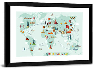 World Travel Map Wall Art