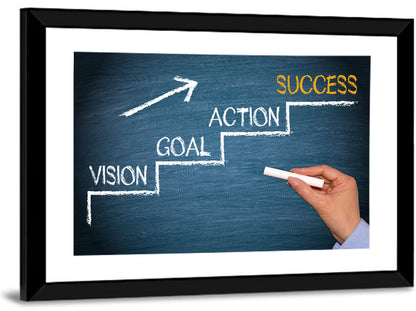 Vision Goal Action Success Chalk Diagram Wall Art