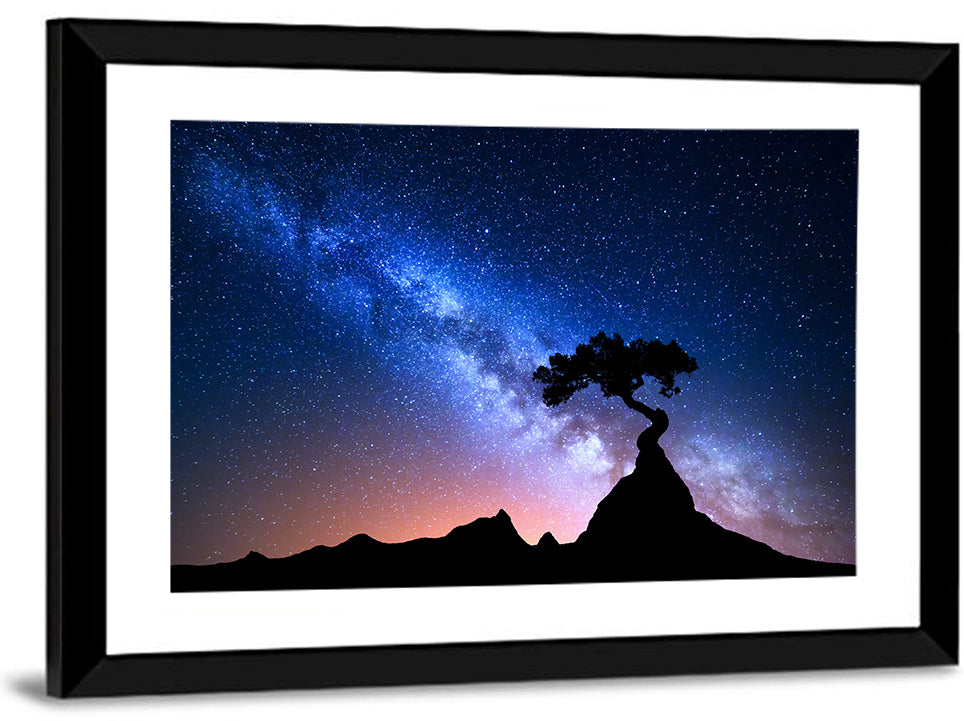 Milky Way Over Mountain Ridge Wall Art
