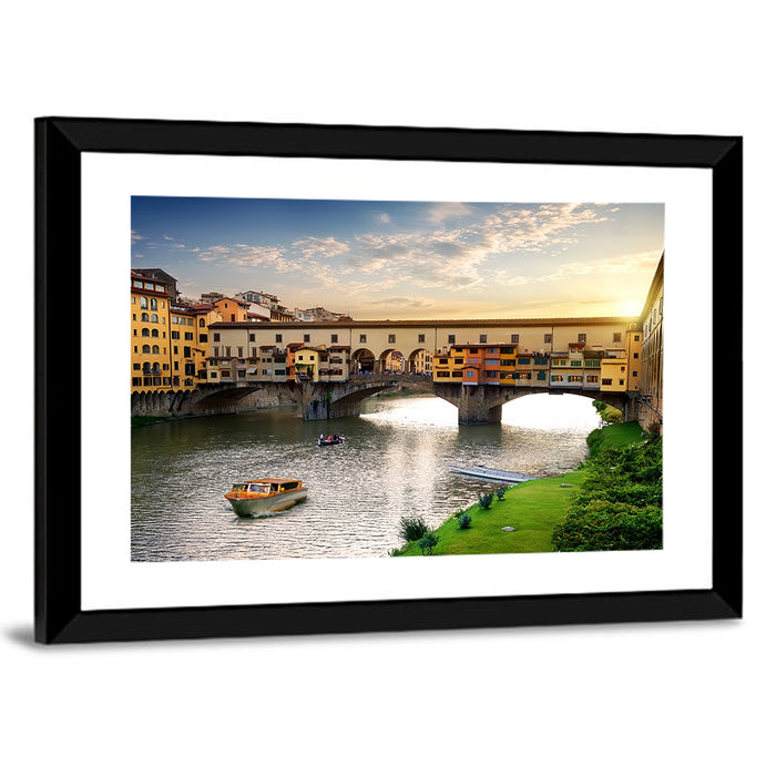 Ponte Vecchio at Golden Hour Wall Art as a framed print