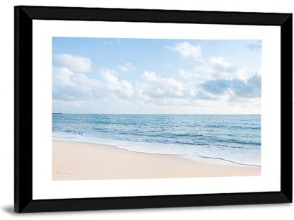Minimalist Sandy Beach and Gentle Waves Wall Art
