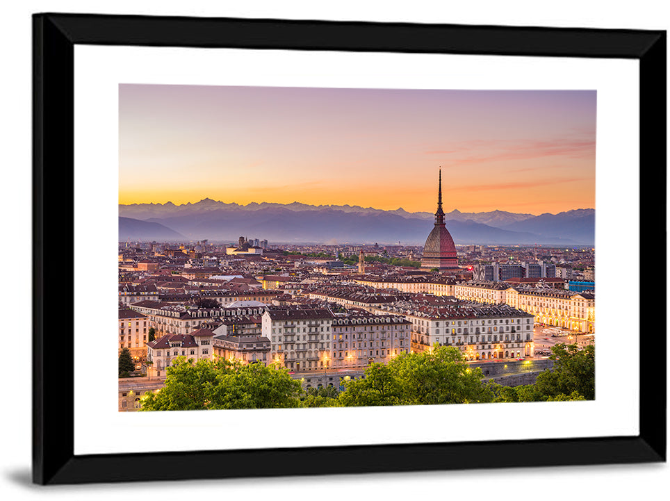 Turin Skyline at Golden Dusk Wall Art