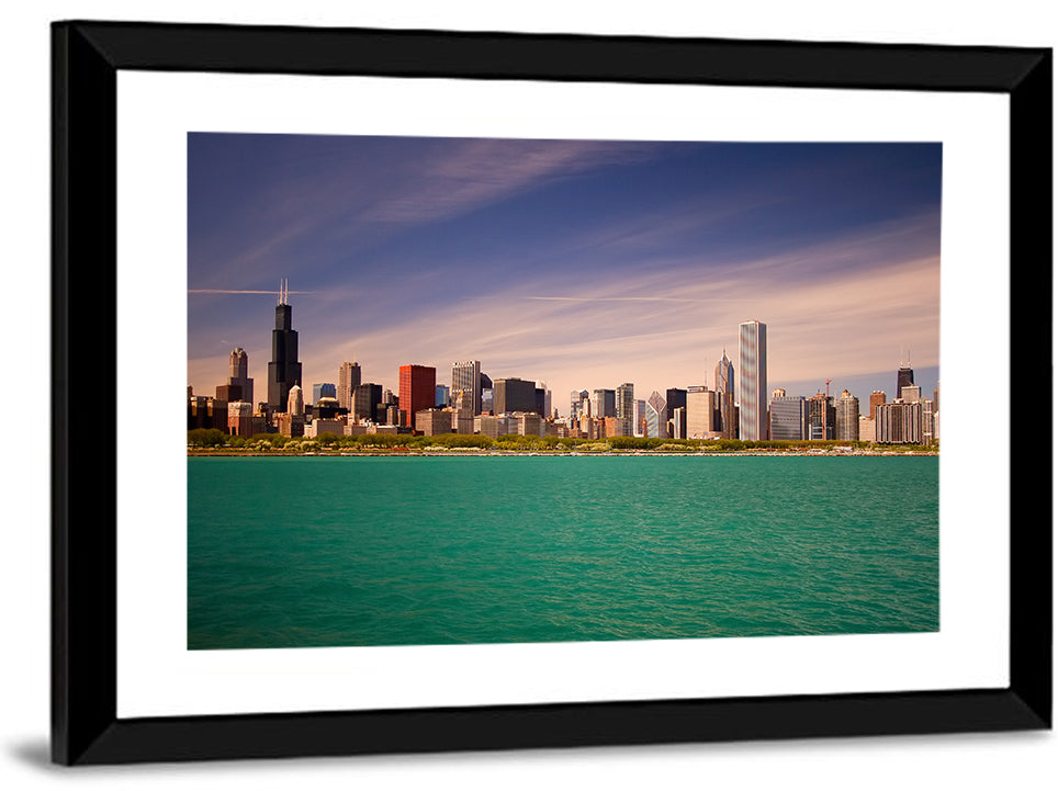Chicago Skyline Above Lake Michigan Wall Art