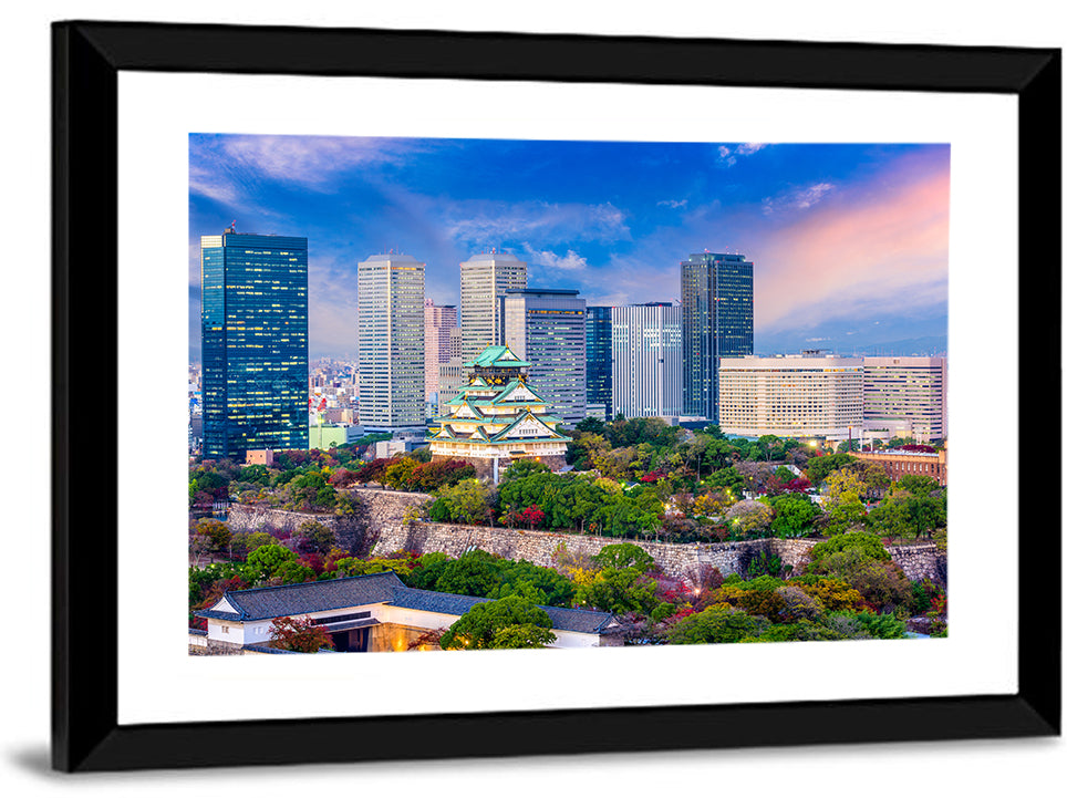 Osaka Castle Skyline at Dusk Wall Art