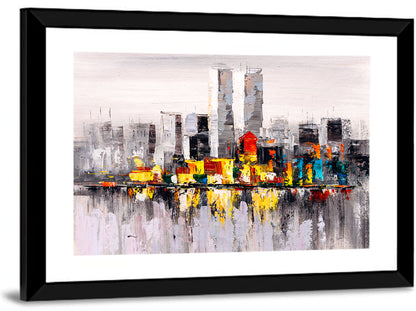 Abstract Skyline with Water Reflection Wall Art