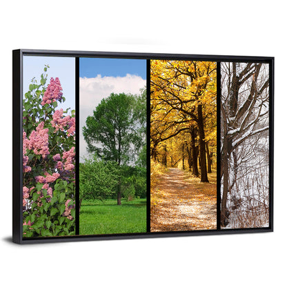 Four Seasons Tree Collage Wall Art