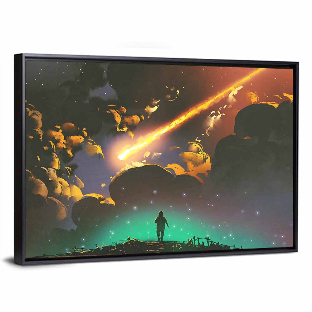 Meteor in Colorful Sky Wall Art