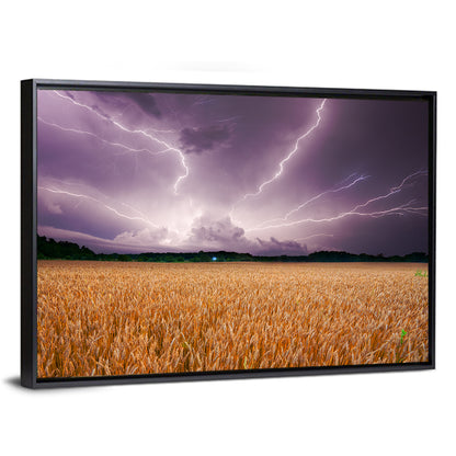 Lightning Over Wheat Field Wall Art