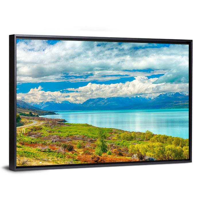 Turquoise Lake Pukaki with Mount Cook Wall Art as a framed canvas