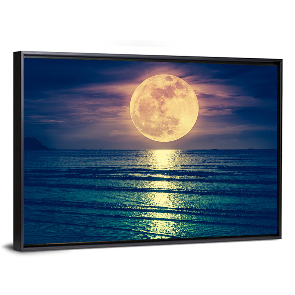 Supermoon Over Calm Sea Wall Art