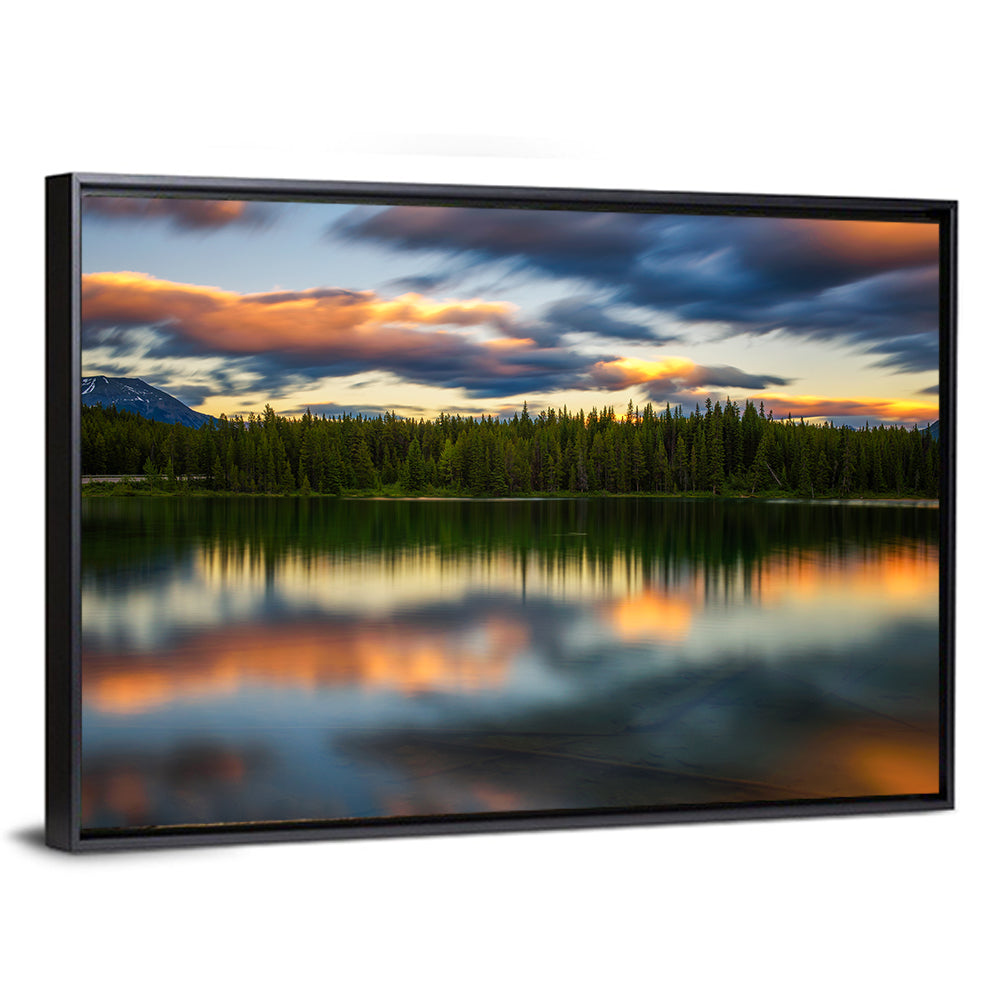 Herbert Lake Sunset Reflection Wall Art