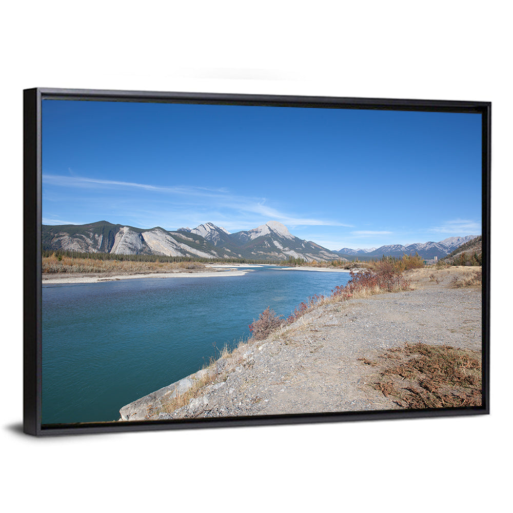 Mount Aeolus Over Athabasca Riverbank Wall Art