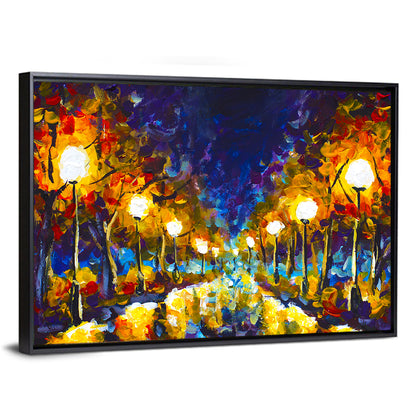 Autumn Evening Park Path Wall Art